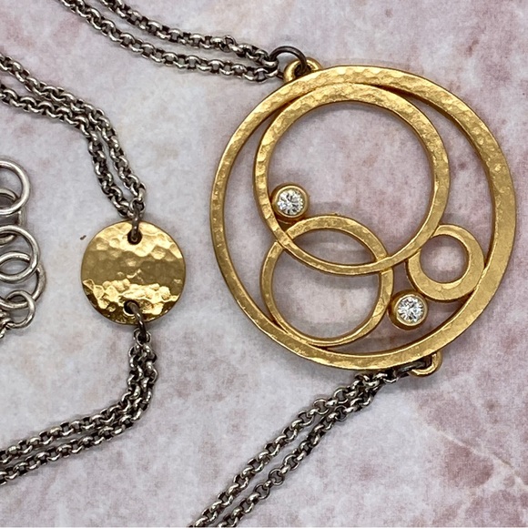 BRIGHTON “Constellation” Silver and Gold Necklace - Picture 2 of 4